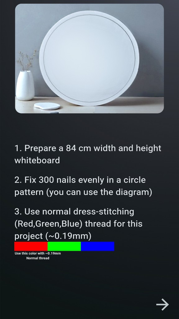 Thread Art: DIY instructions for board, nails, and thread colors